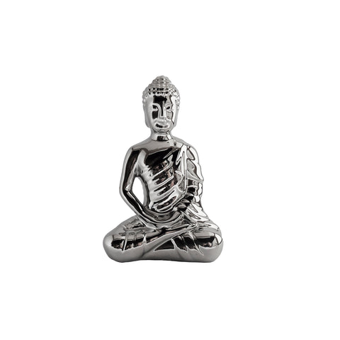 Buda Sentado Plata 13.5X20.5Cm