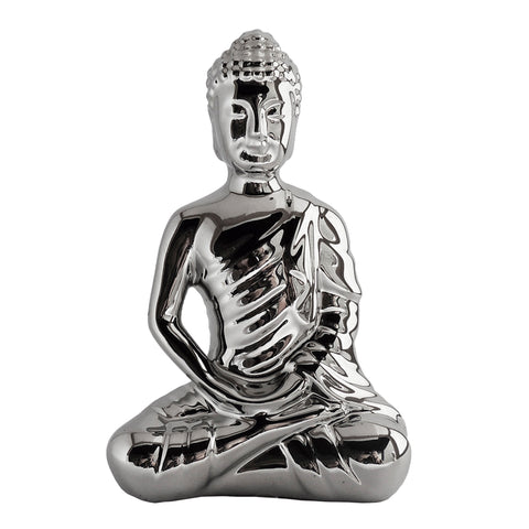 Buda Sentado Plata 13.5X20.5Cm
