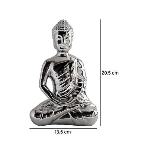 Buda Sentado Plata 13.5X20.5Cm