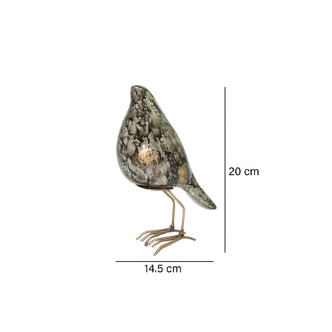 Escultura Pajaro Gris Emperador 14.5X21cm