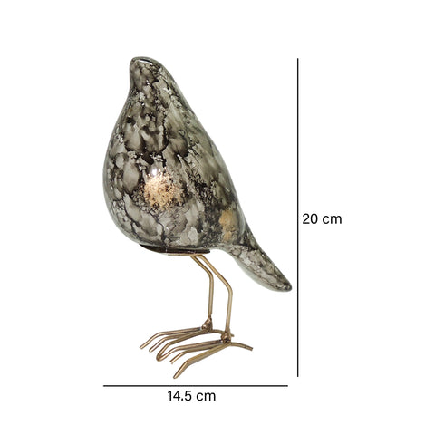 Escultura Pajaro Gris Emperador 14.5X21cm