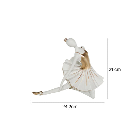 Escultura Bailarina Blanco Oro Ebud 24X13X21 cm