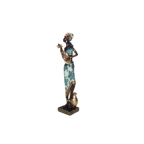 Escultura africana bandolón Azul Nairobi 8x6.5x31.5 cm