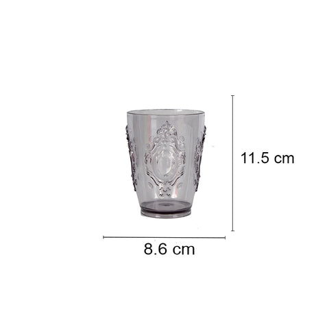 Vaso Arabesco Peq Plástico en Transparente y Gris 8.6X11.5 cm