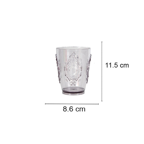 Vaso Arabesco Peq Plástico en Transparente y Gris 8.6X11.5 cm