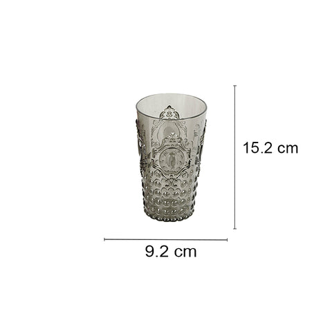 Vaso Arabesco Grande Plástico en Transparente y Gris 9.2X15.2 cm