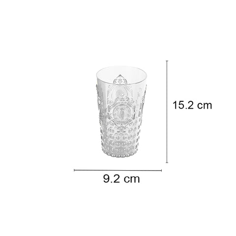 Vaso Arabesco Grande Plástico en Transparente y Gris 9.2X15.2 cm