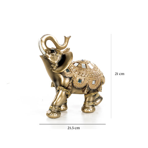 Escultura Elefante Oro Mystical 21.5 x 11 x 21 cm