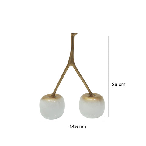 Fruta Cereza x2 Blanco Oro 18.5 x 24.5 cm