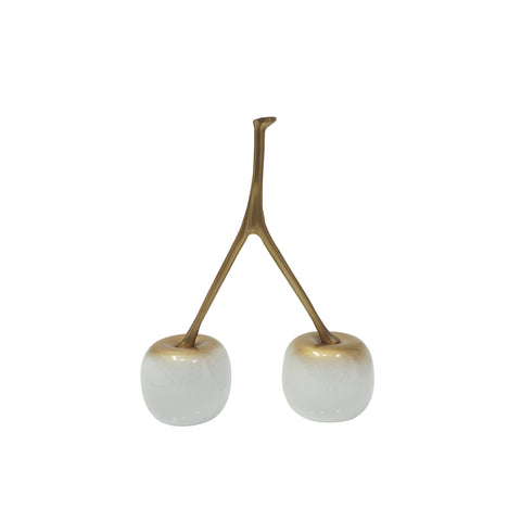 Fruta Cereza x2 Blanco Oro 18.5 x 24.5 cm