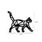 Aplique pared gato caminando Negro Apliques 33 x 0.3 x 28 cm