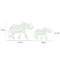 Aplique pared set x2 elefantes hindú Blanco Apliques 25 x 0.3 x 17 cm - 18 x 0.3 x 12 cm