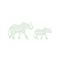 Aplique pared set x2 elefantes hindú Blanco Apliques 25 x 0.3 x 17 cm - 18 x 0.3 x 12 cm