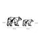 Aplique set x2 osos Negro Apliques 25 x 0.3 x 15 cm - 18 x 0.3 x 11 cm