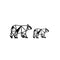 Aplique set x2 osos Negro Apliques 25 x 0.3 x 15 cm - 18 x 0.3 x 11 cm