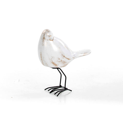 Escultura Pajaro Lado Blanco Tibet 14.5X21cm