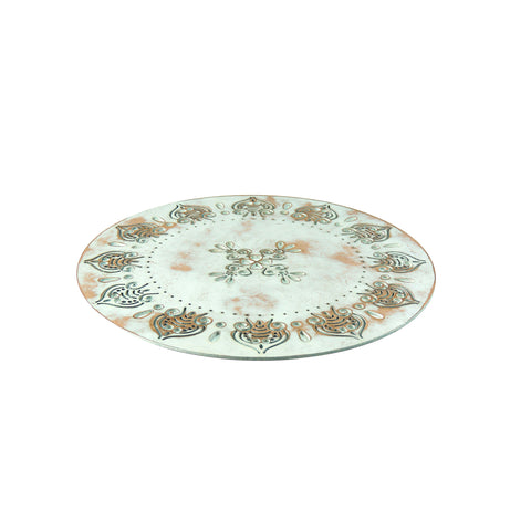 Base de mesa Blanco Mándala 38 x 38 x 0.3 cm