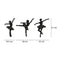 Aplique set x3 Bailarinas Negro Apliques 15.5x0.3x27 cm / 26x0.3x27 cm / 22x0.3x27 cm