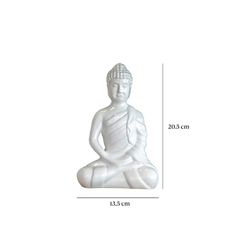 Buda Sentado Blanco 13.5X20.5Cm