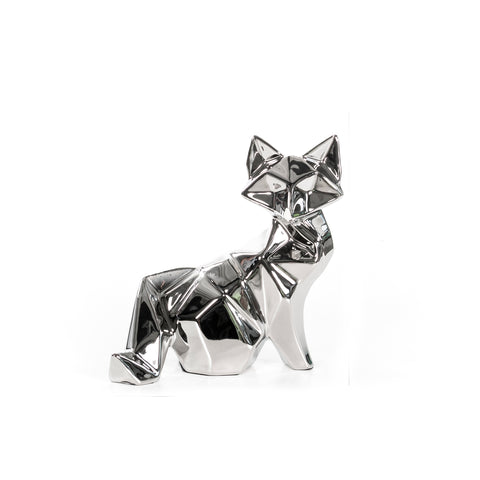 Escultura Zorro Plata Niza 20X20.5cm