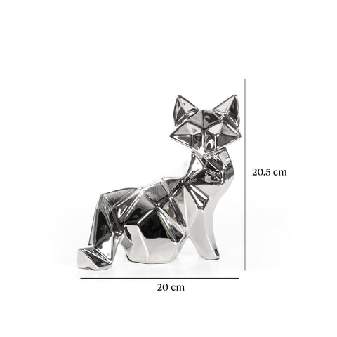 Escultura Zorro Plata Niza 20X20.5cm