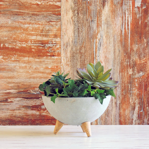Bowl Patas Cemento Gris Concrete 17x10.5cm