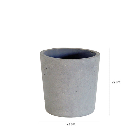 Maceta Cilindro Cemento Gris Concrete 22X22cm