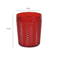 Vaso Diamante Plástico en Transparente, Gris y Rojo 9X11 cm